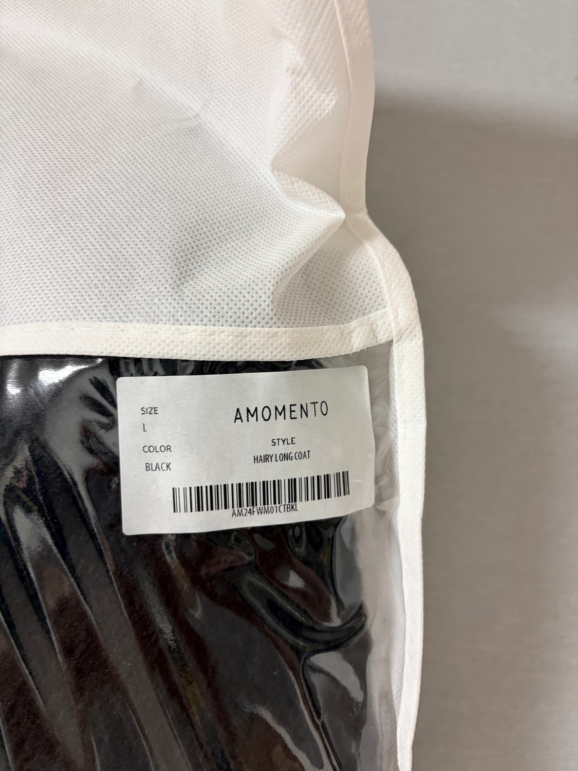 아모멘토 헤어리 롱코트 블랙 L사이즈 새제품 상품이미지2