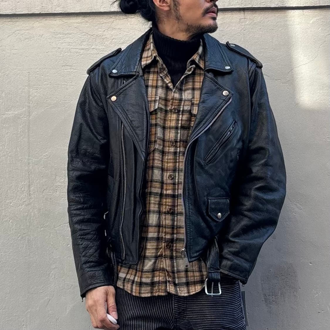빈티지 더블 라이더 가죽 자켓 상품이미지10