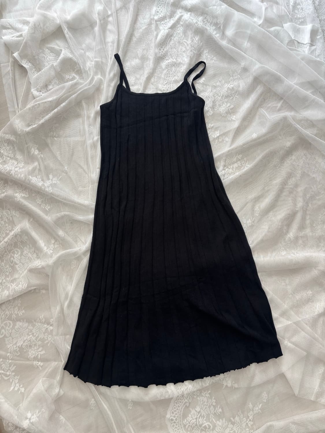 블랙 니트 슬립 원피스 상품이미지3