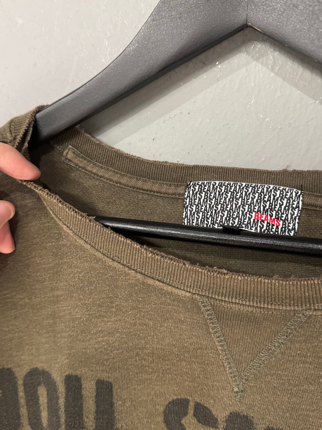 Beams 빔즈 디스트레스드 레터링 롱슬리브  상품이미지4