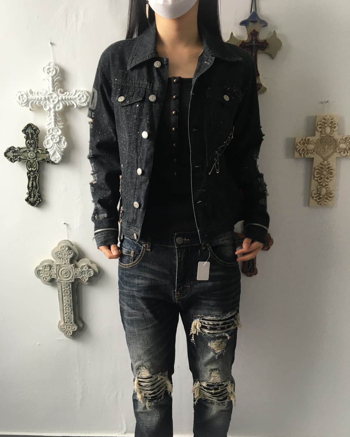 Damage punk mood trucker jacket 상품이미지9