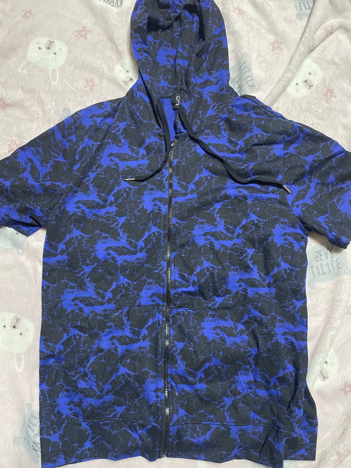 일본빈티지 펑크 반팔 후드집업 상품이미지1