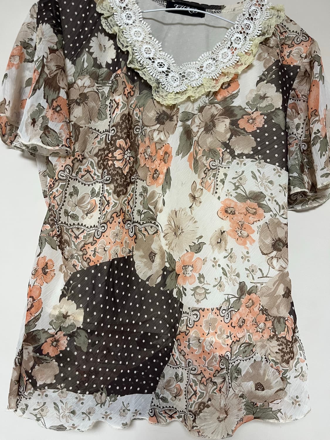 라떼갸루 모리 초코 도트 반팔티 상품이미지2