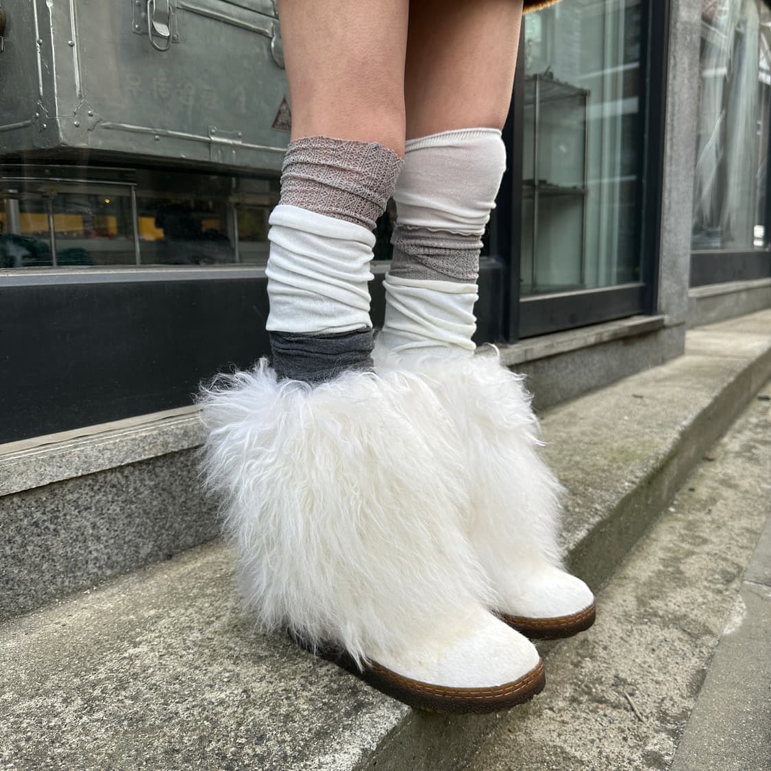 00s 베어파우 화이트 퍼 스노우 털부츠 상품이미지6