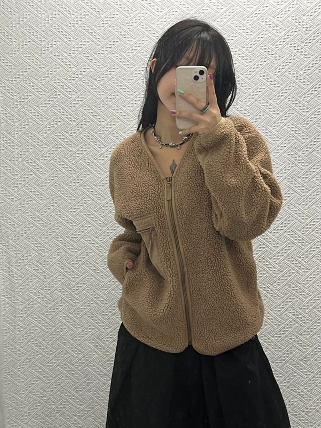 유니클로 U 브이넥 여리 양털 플리스 자켓 L C06680 상품이미지2