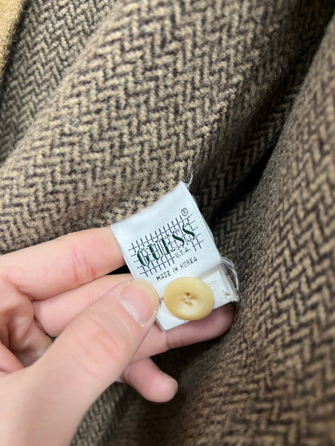 게스 빈티지 카멜 더플 코트 떡볶이 코트 상품이미지6