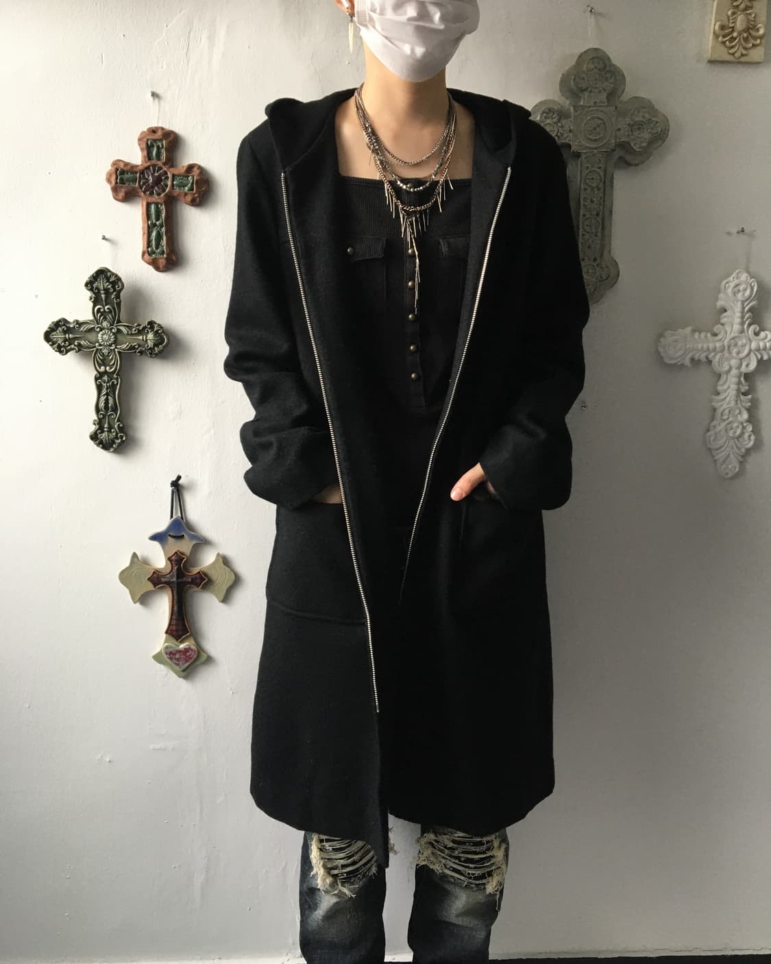 Woolen hood coat 상품이미지5
