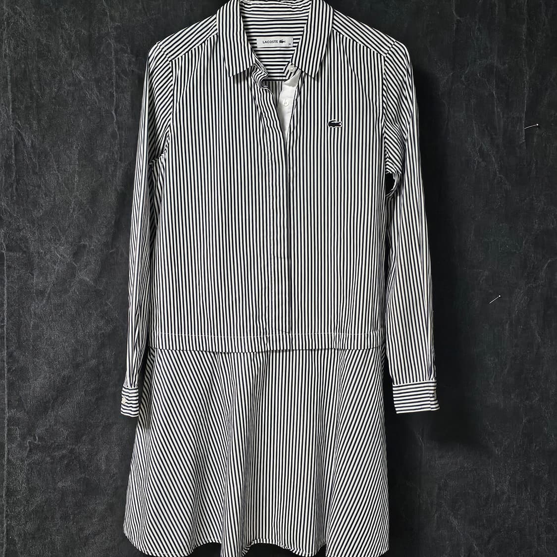 택36/95]정품 라코스테 스트라이프 셔츠 원피스 상품이미지1
