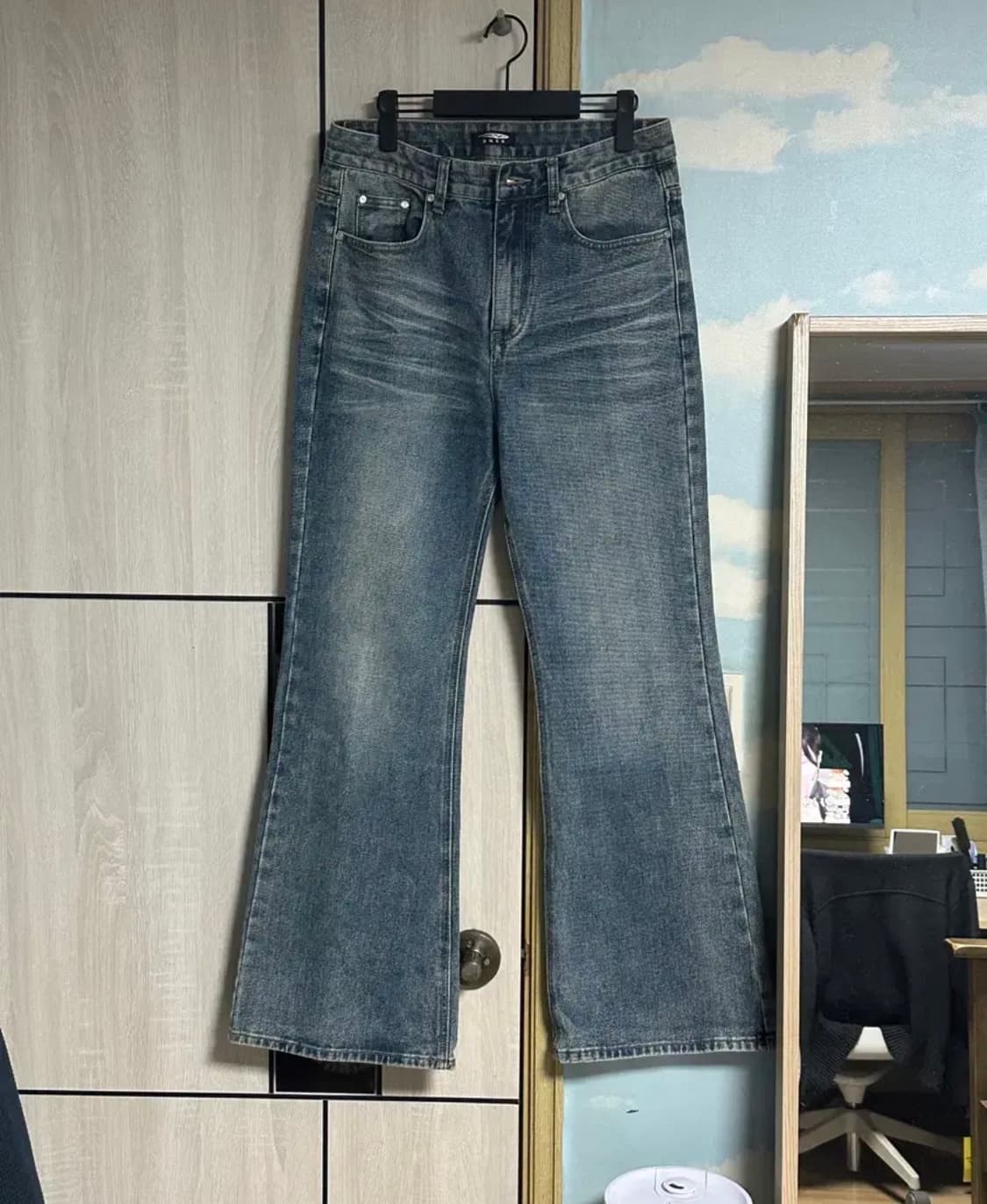 (L) DNSR 시그니처 플레어 데님 팬츠 블루 상품이미지2