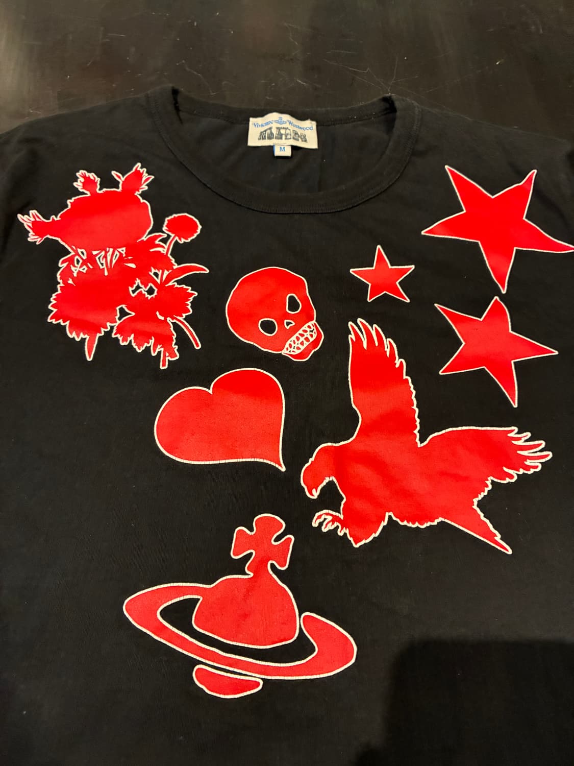 M) 비비안웨스트우드 프린팅 반팔티 블랙 상품이미지2