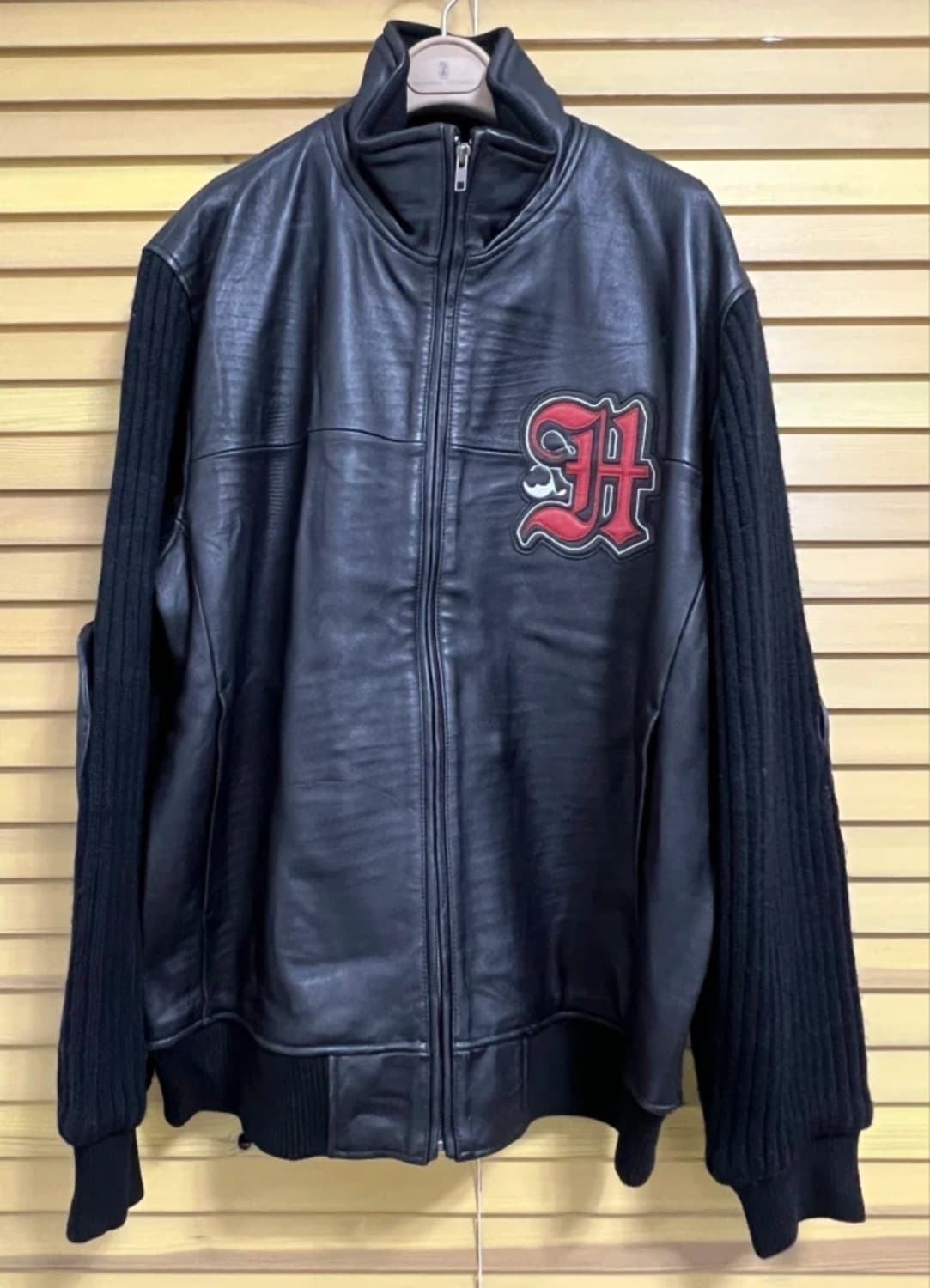 하버드 남성 블랙 바시티가죽자켓 
 상품이미지1