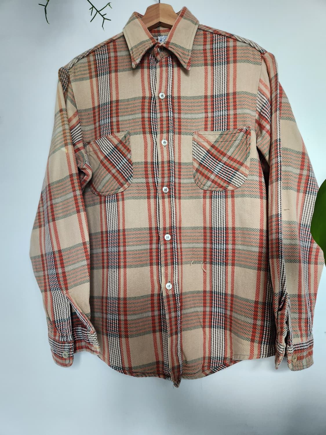 70s Big Mac 제이씨페니 체크 플란넬 워크셔츠 상품이미지3