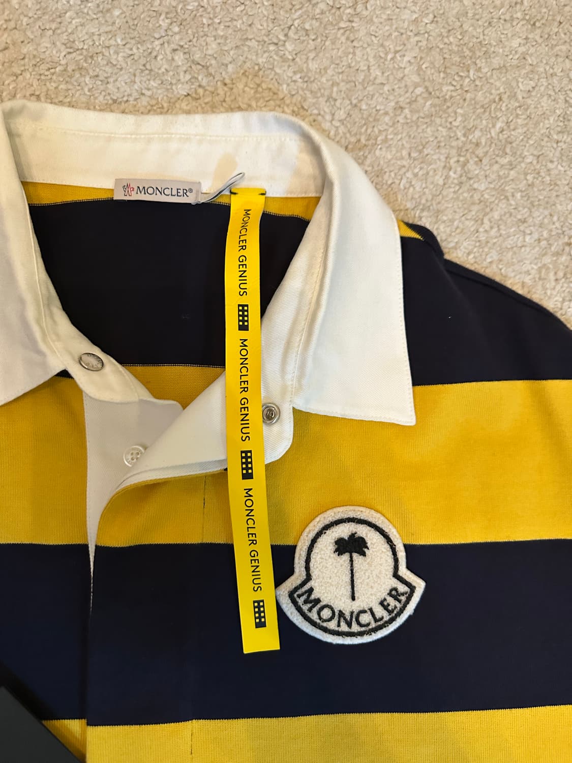 몽클레르 x 팜 엔젤스 스트라이프 롱슬리브 폴로 셔츠 상품이미지2