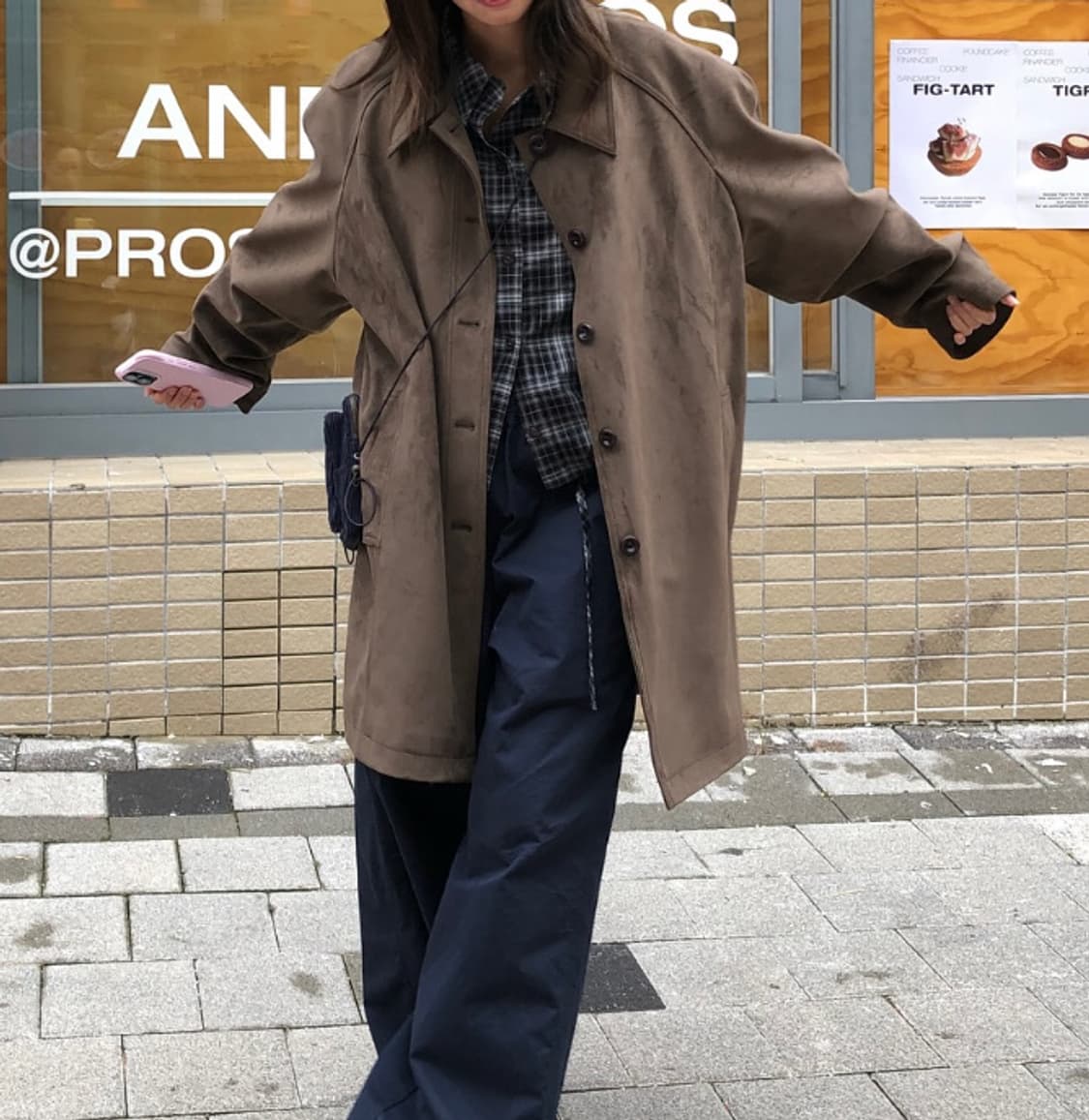 드멜리 비건스웨이드자켓 카키 브라운 상품이미지6