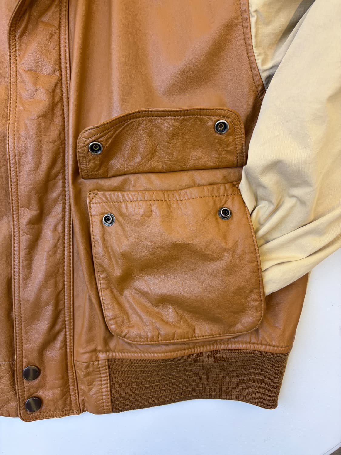 이글 패스 90s 레더 코튼 봄버 자켓 상품이미지4