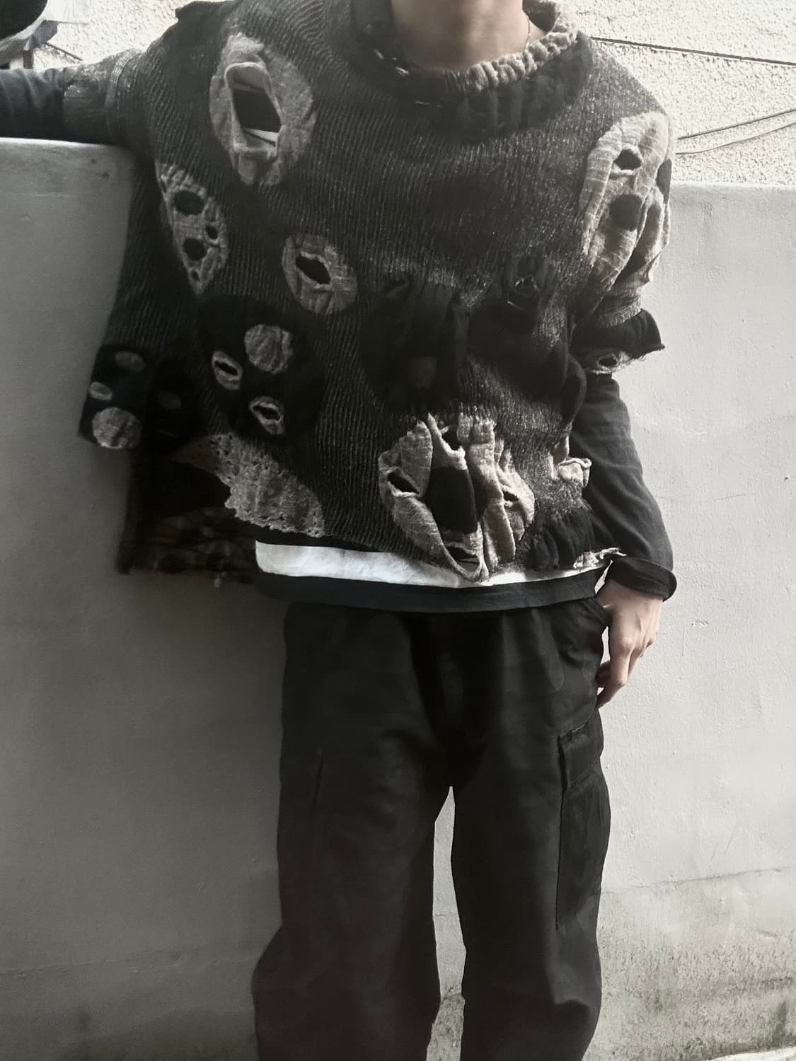 *rare* 1990s JPN 레이어드 기믹 니트  상품이미지1