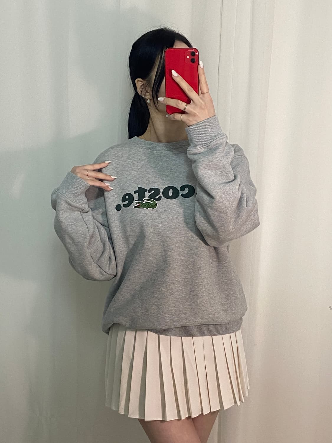 라코스테 빅로고 와펜 맨투맨 상품이미지2