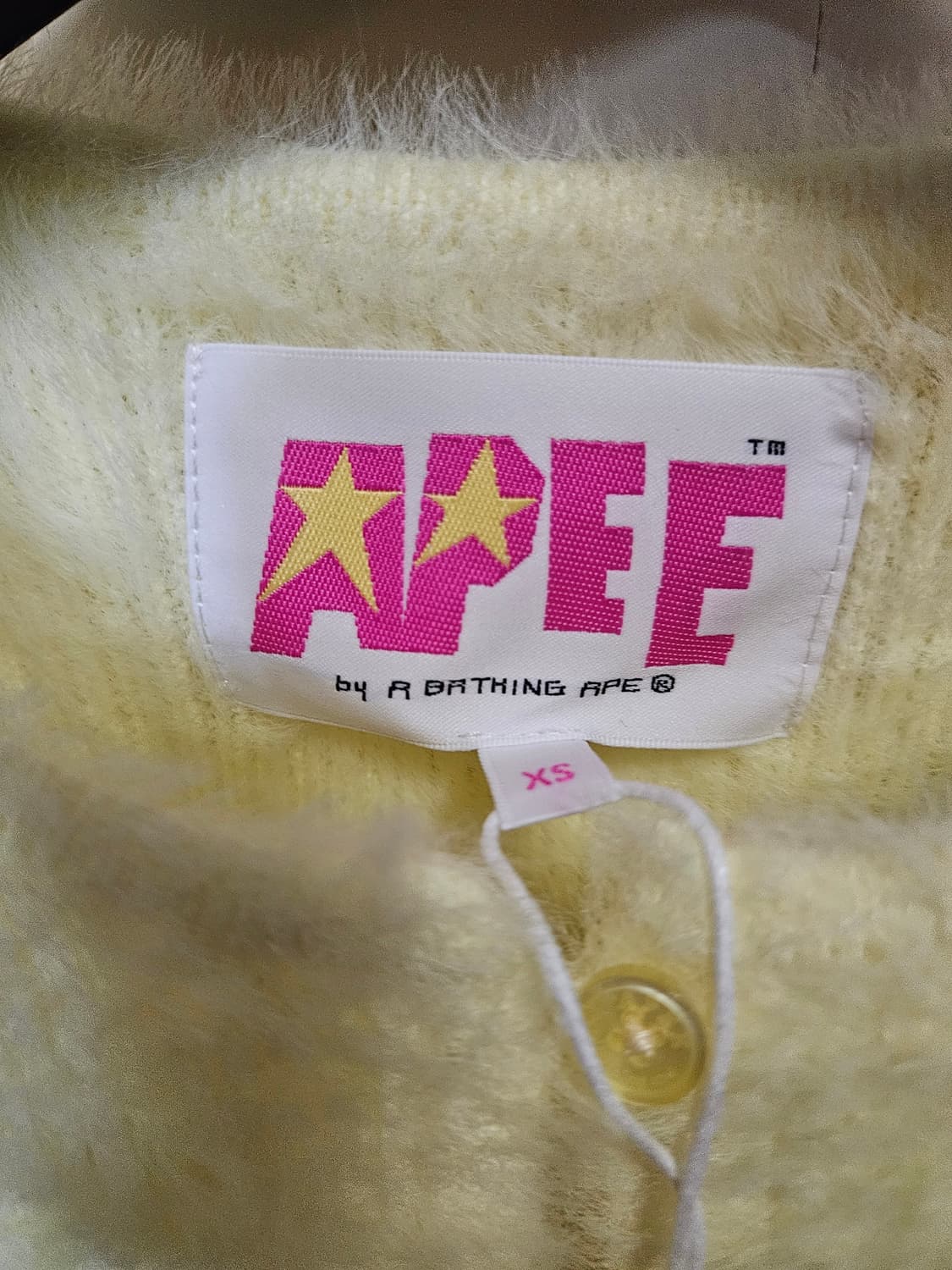 XS) 베이프 에이피 Bape Apee 모헤어 가디건 상품이미지5
