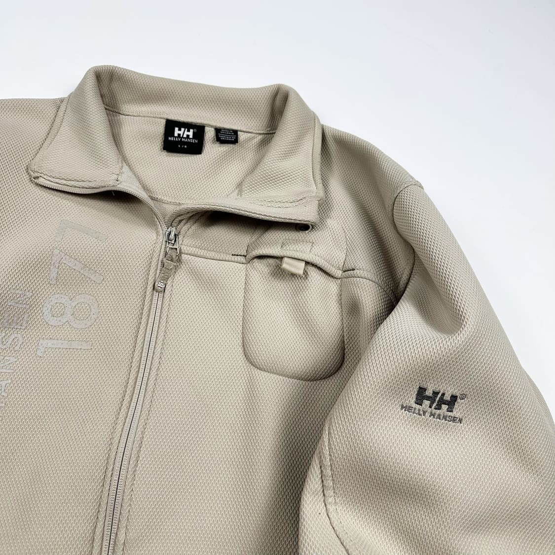 헬리한센 베이지 프린팅 후리스자켓 (L) 상품이미지3