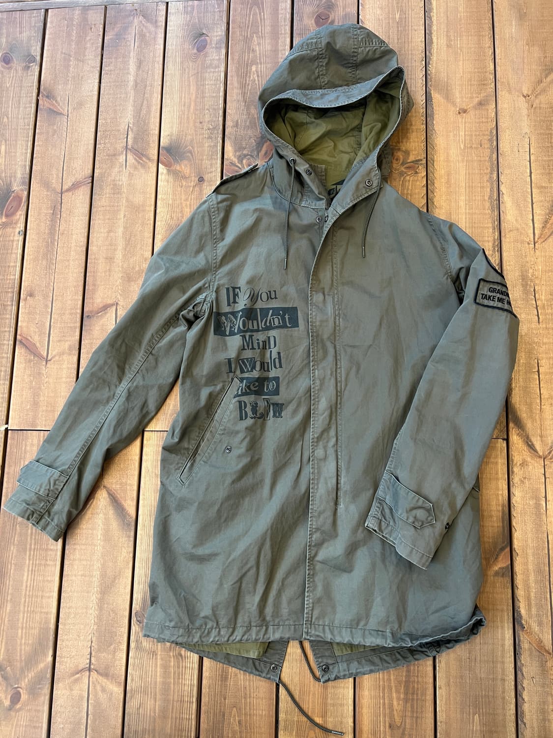 히스테릭글래머 카키 레터링 롱 파카 상품이미지6