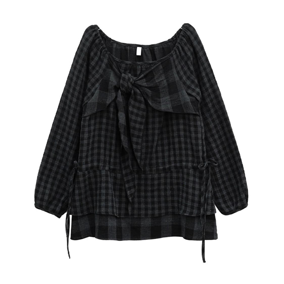 바이너리원 테로바 체크 리본 미니원피스 상품이미지1