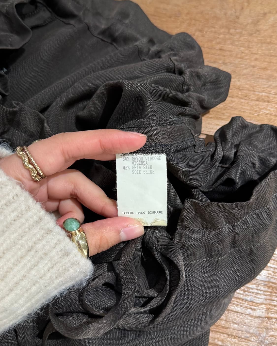 구찌 브라운 실크 와이드 팬츠 상품이미지8