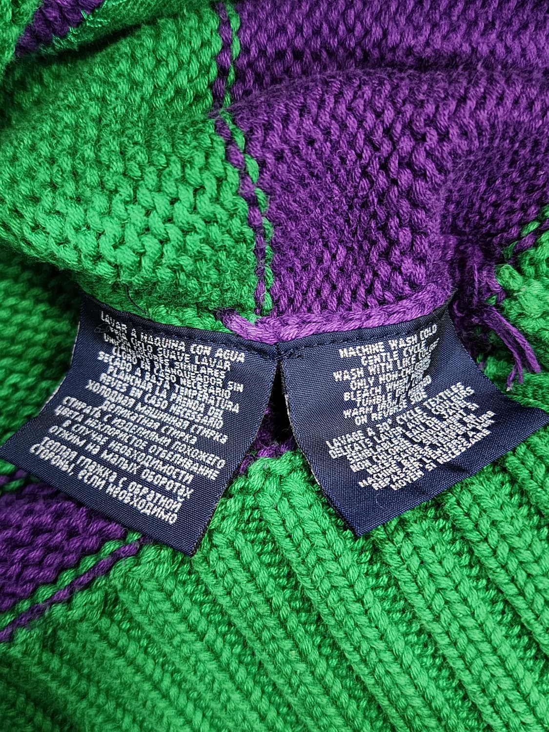 폴로 랄프로렌 빈티지 럭비 단가라 니트 집업 걸스XL 상품이미지6