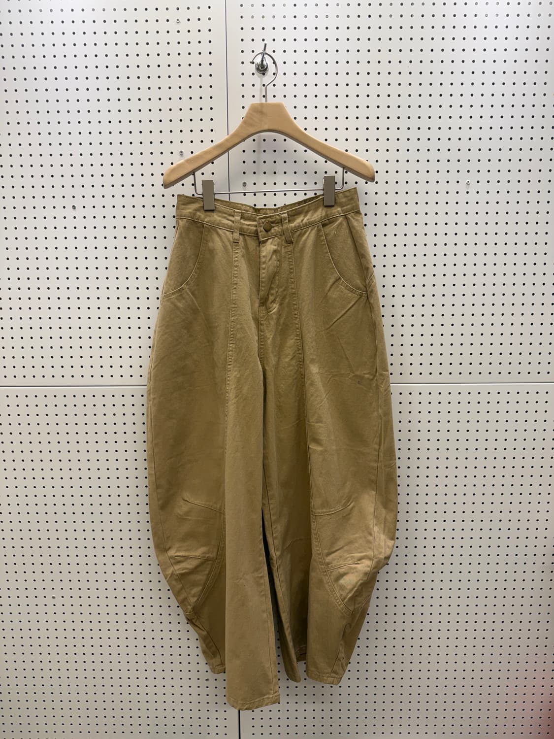 빈티지 커브드 베이지 코튼 팬츠 U642 상품이미지2