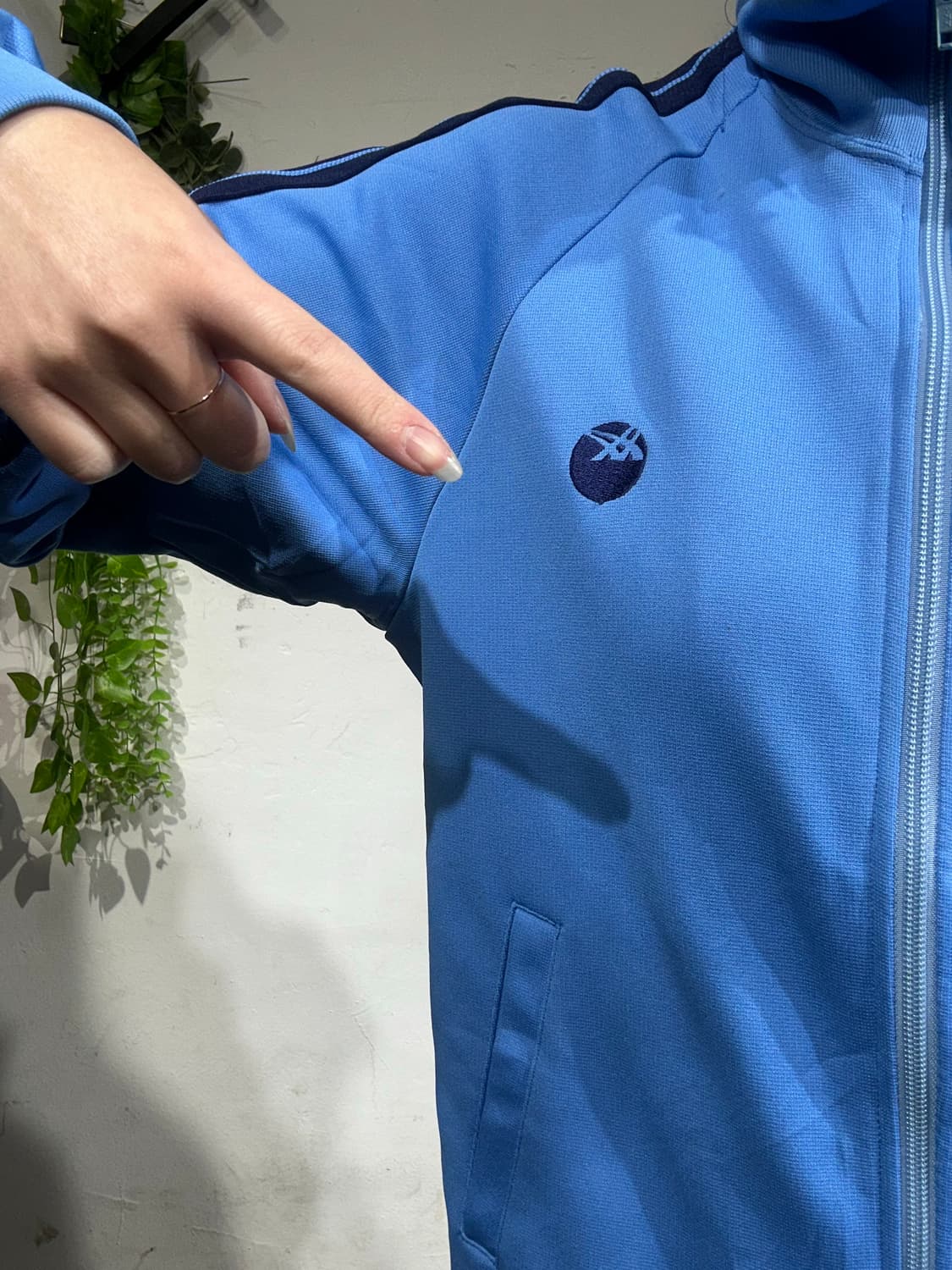 아식스 블루 블랙 사이드 라인 트랙탑 져지 90 상품이미지4