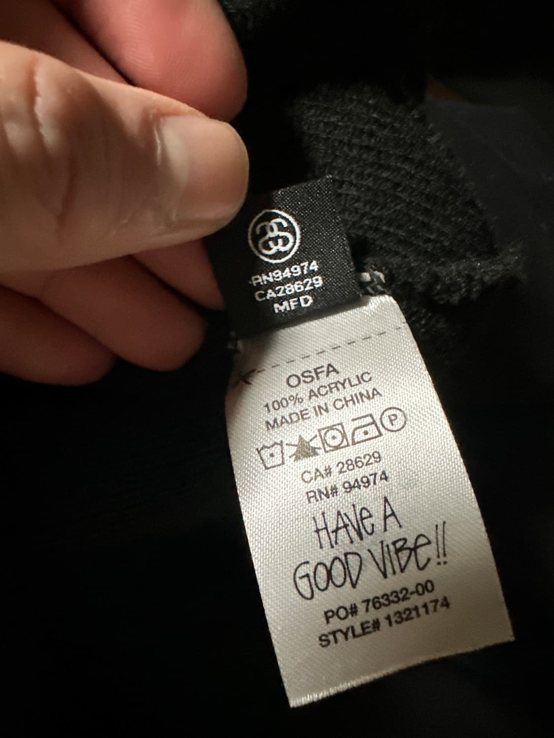 스투시 엠보스 스무스 스탁 스컬캡 비니 블랙 상품이미지3