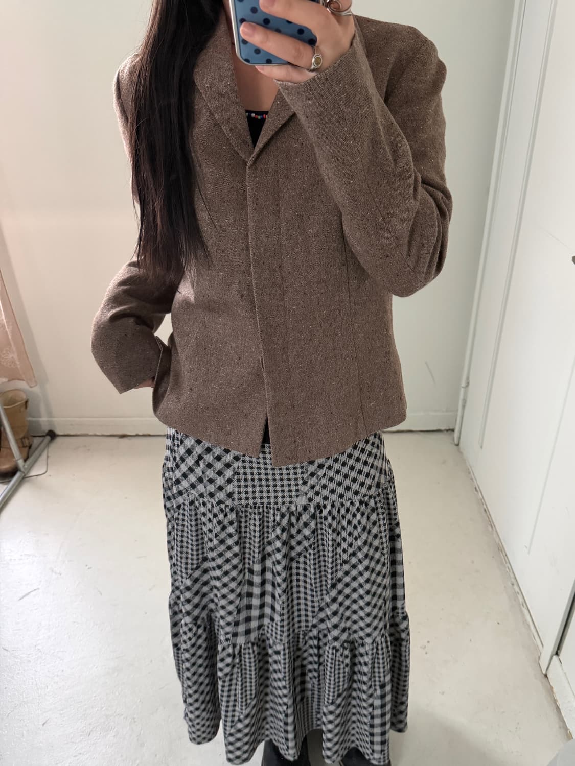 일본빈티지 모카브라운 쓰리버튼 자켓 상품이미지1