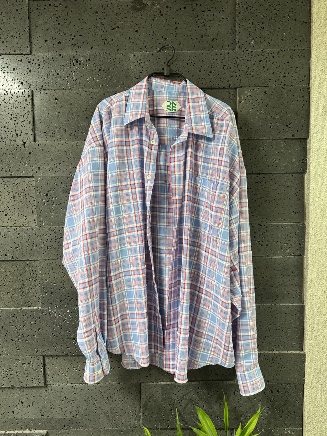 dnsr 오버사이즈 체크셔츠 핑크블루 상품이미지1