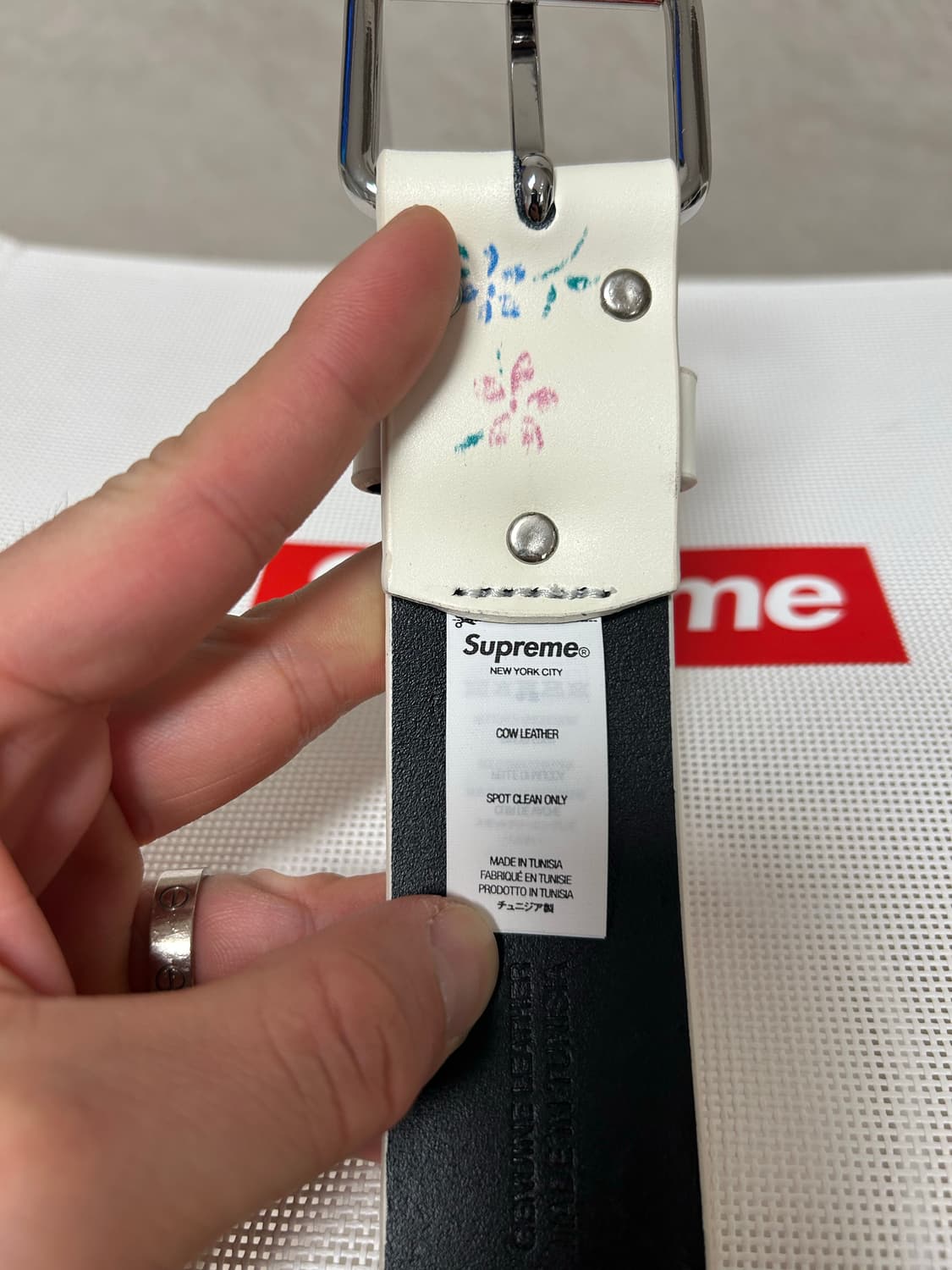 (L) 슈프림 리핏 레더 벨트-25fw 상품이미지5