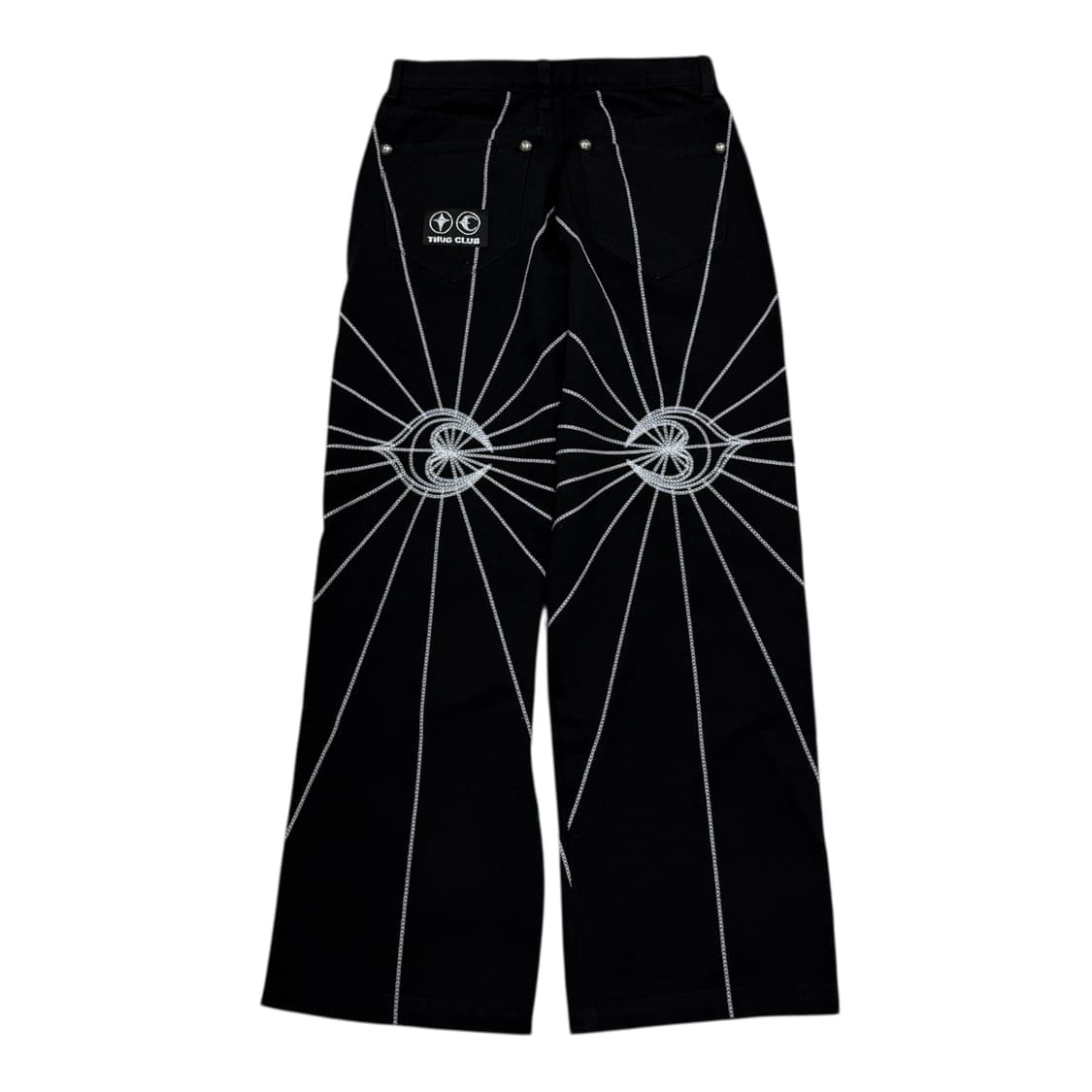 떠그 클럽 체인 스티치 데님 팬츠 블랙 1 상품이미지4