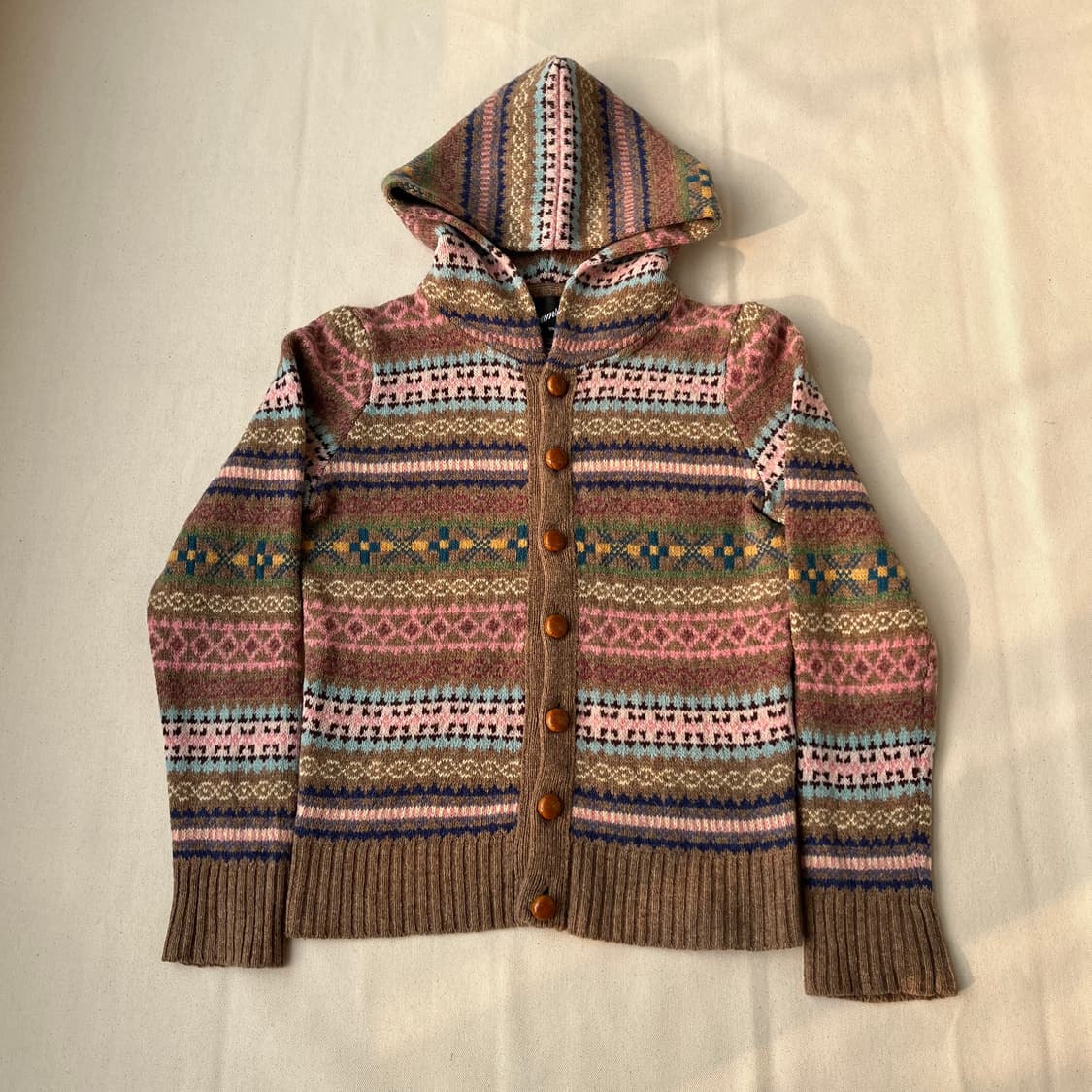 빔즈 보이 페어아일 니트 후드 자켓 상품이미지1