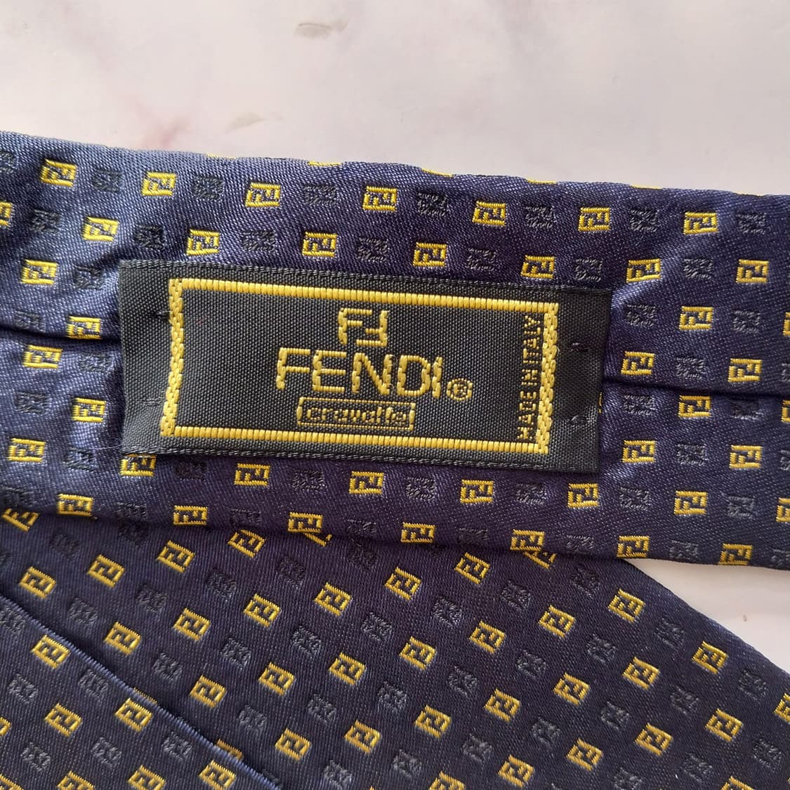 펜디 실크 네이비 FF 주카 로고 넥타이 10.5cm A+등급 K1543 상품이미지9