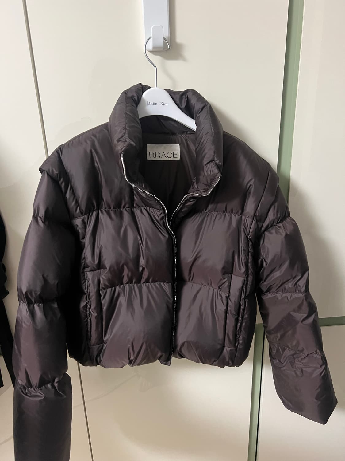 RRACE 레이스 크롭 푸퍼 크롭 자켓 브라운 상품이미지1