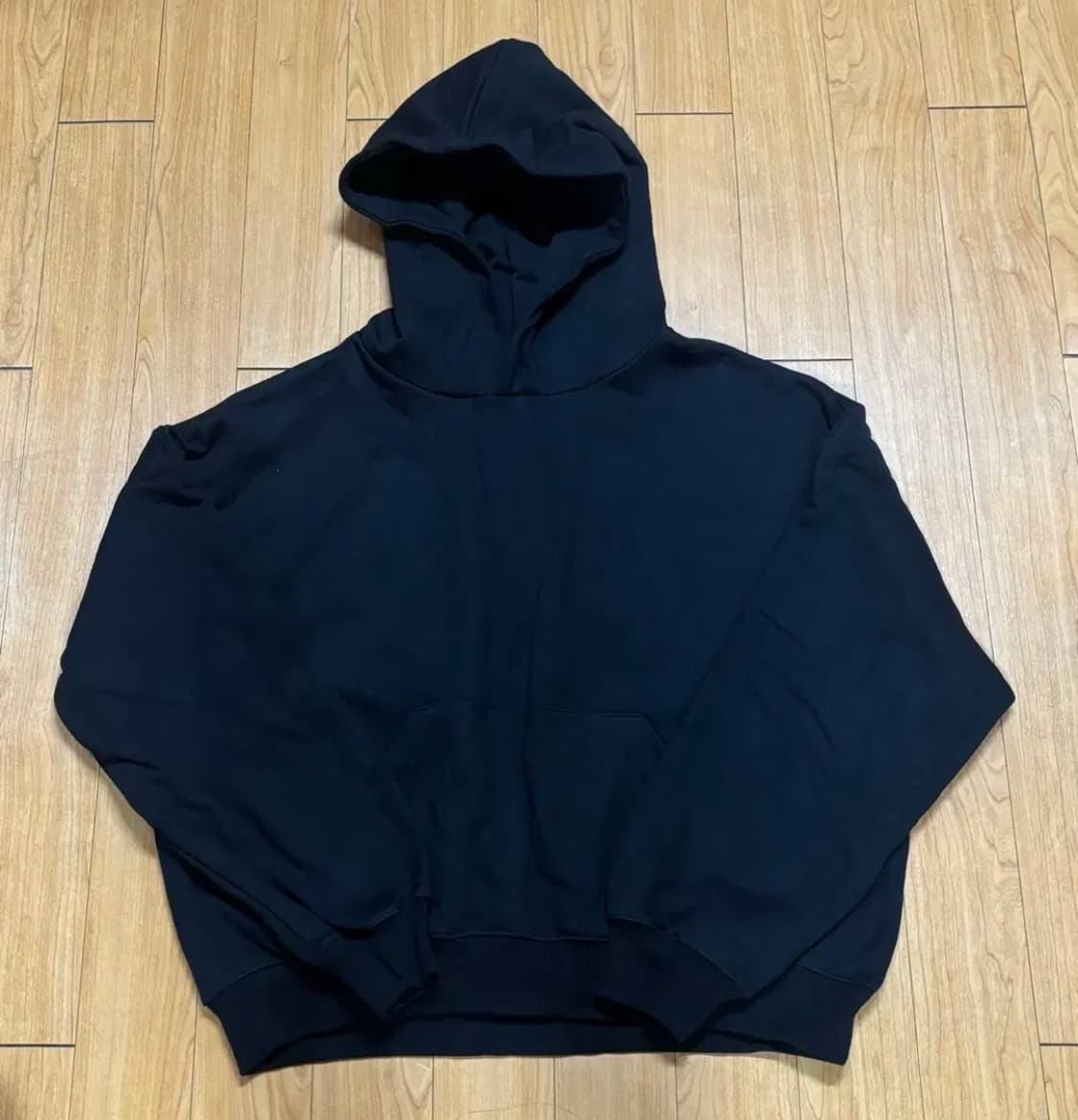 UNCMN 언커먼 BACK LOGO 백로고 후드티 블랙 상품이미지2