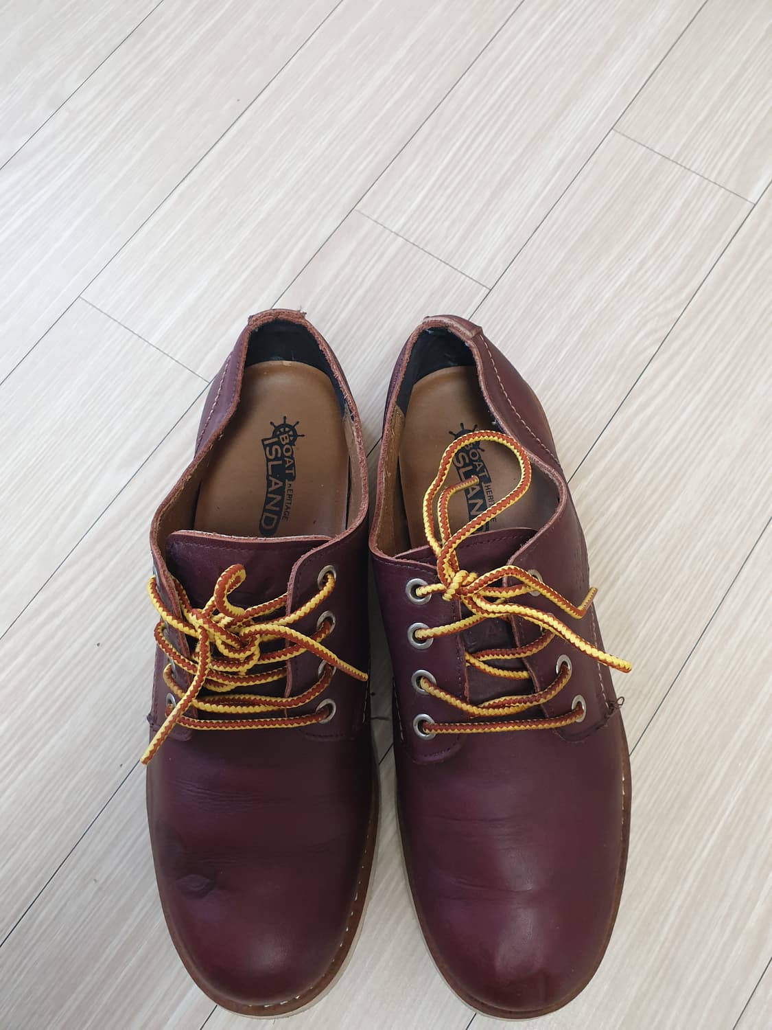 보트아일랜드 레드 브라운 가죽 캐주얼화(280) 상품이미지2