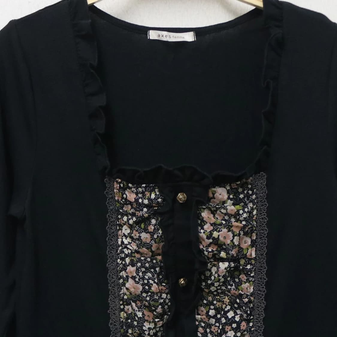 액시즈 팜 오네갸루 플라워 레이스 블라우스 62419 상품이미지5