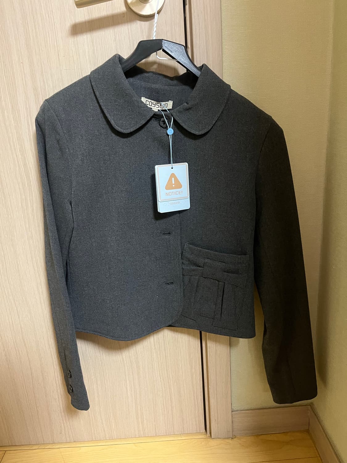 코이세이오 리본 자켓 챠콜 상품이미지1