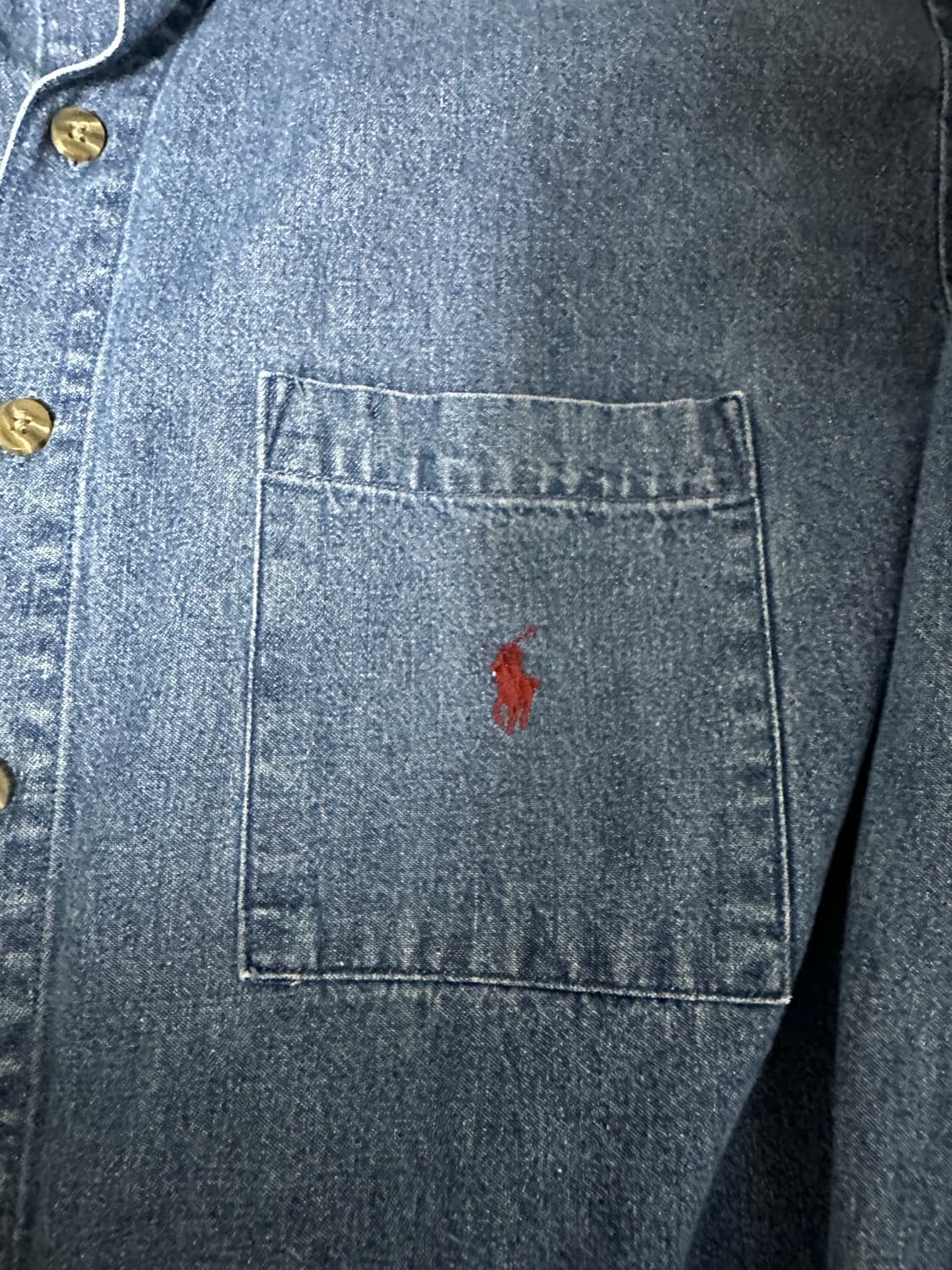 빈티지 폴로 데님셔츠 XL 상품이미지3
