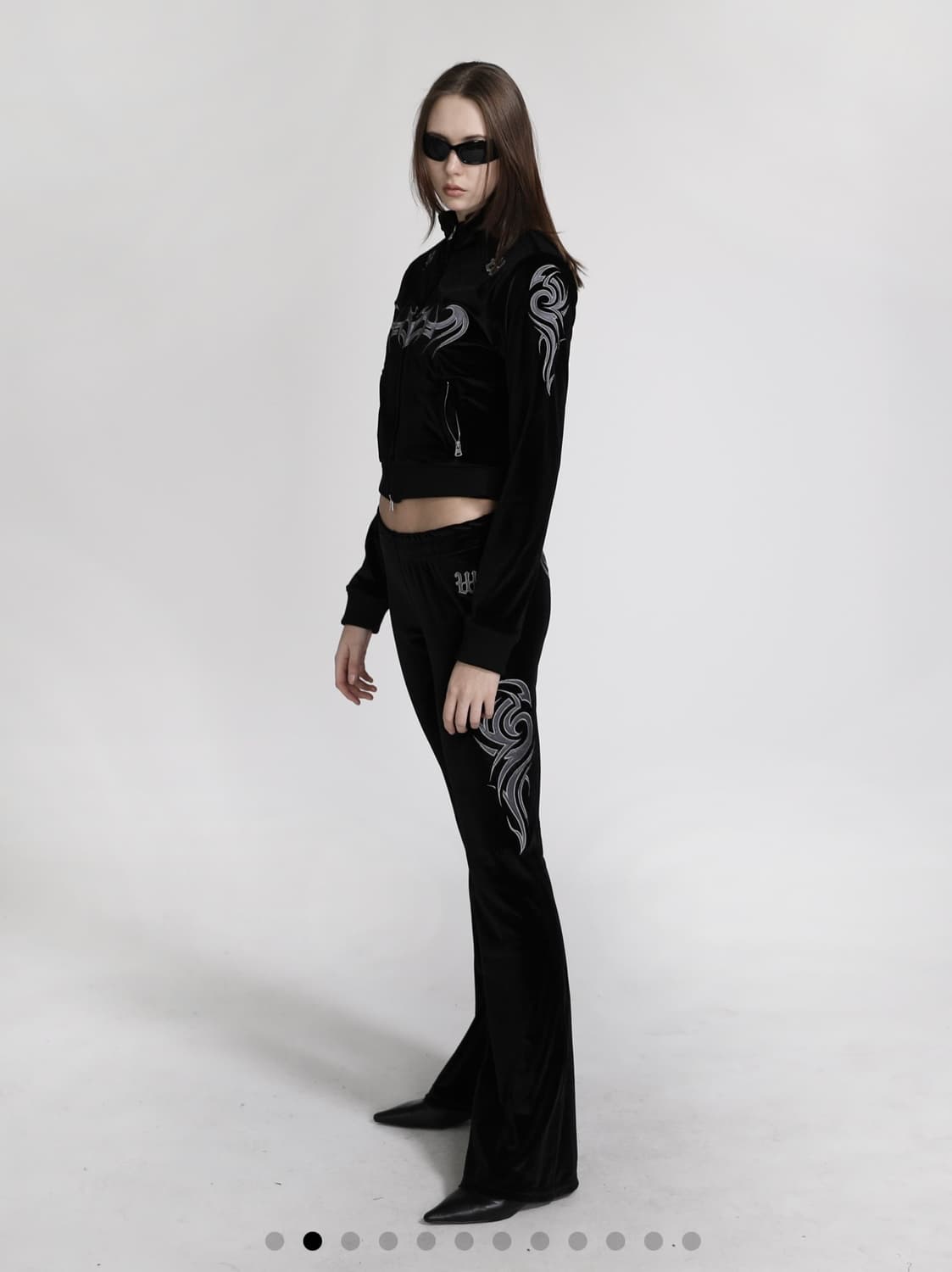 배드블러드 트라이벌 벨벳 팬츠 블랙 상품이미지2