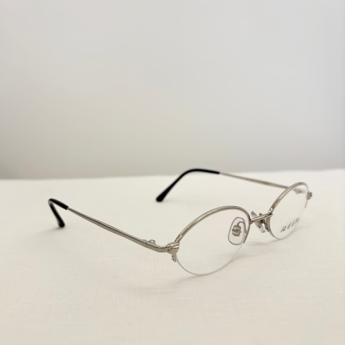 ADDLO 실버 오벌 반무테 빈티지안경 상품이미지3