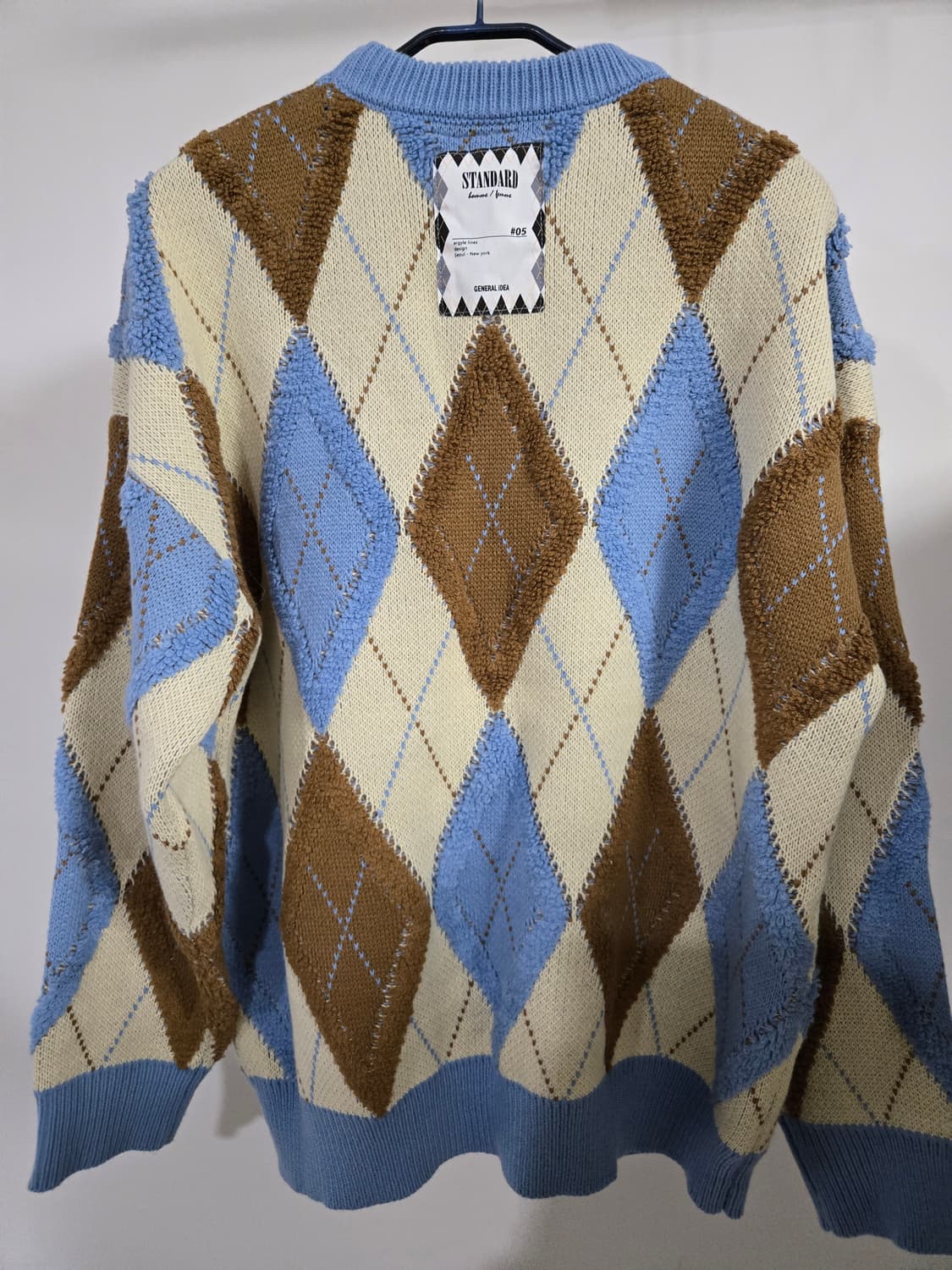  제너럴아이디어 레트로 아가일 오버핏 니트 상품이미지2