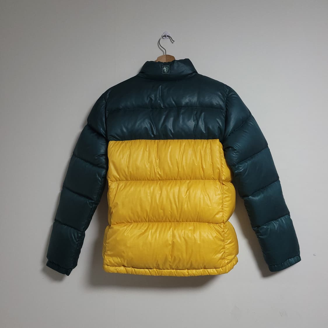 (100) 블랙야크 그린/옐로우 배색 패딩 눕시 상품이미지5