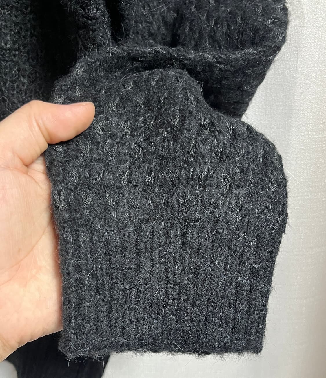 새상품 르마드 오버핏 투톤 와플 울 니트 L 상품이미지2