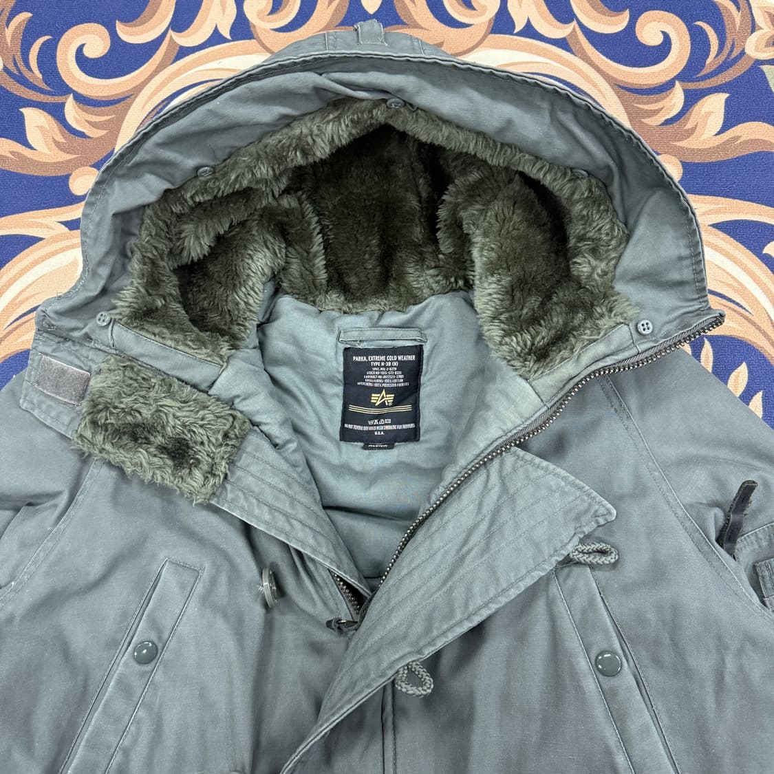 (M)알파 인더스트리  코튼 N3B 파카 자켓(올리브) 상품이미지2