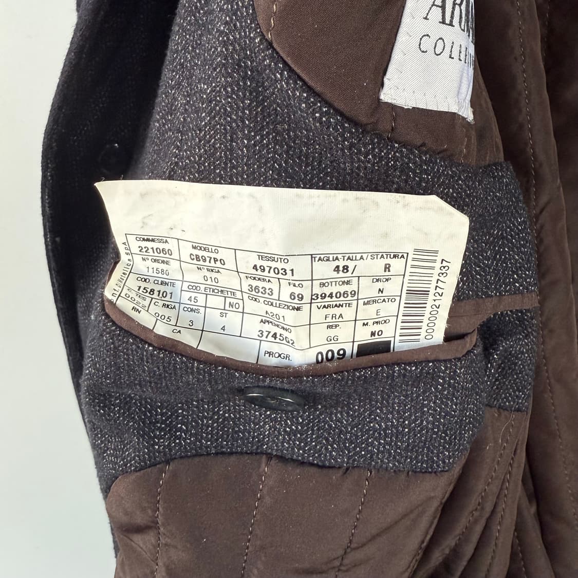 아르마니 울 싱글 코트 상품이미지5