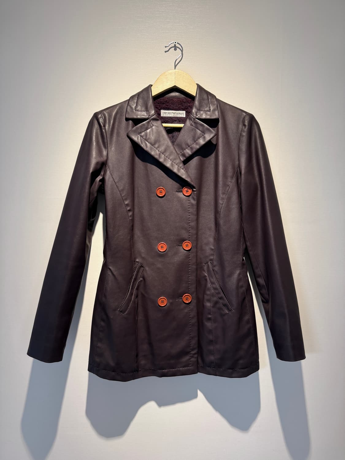 90s Faux-Leather Shearling Coat 상품이미지1